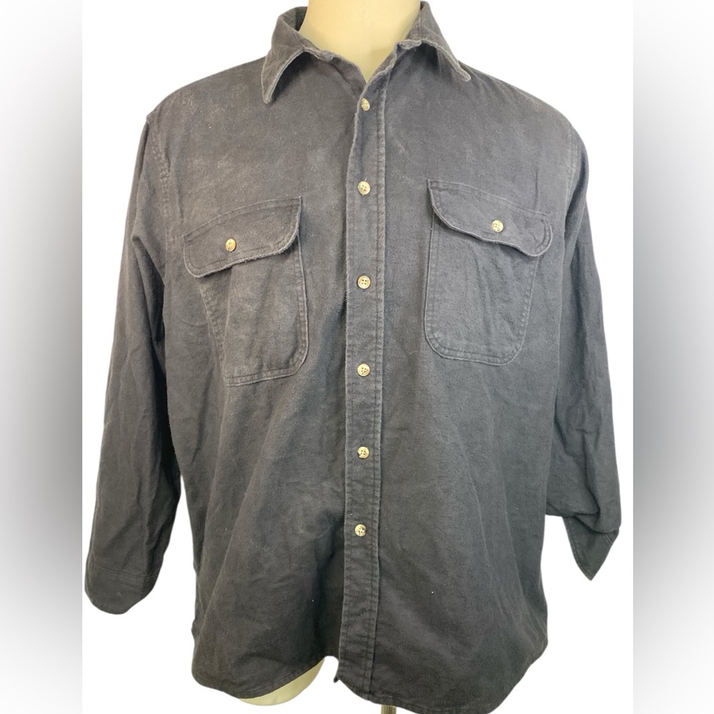 Fieldmaster Black Long Sleeve Button-Up Work Shirt Men’s XXL
